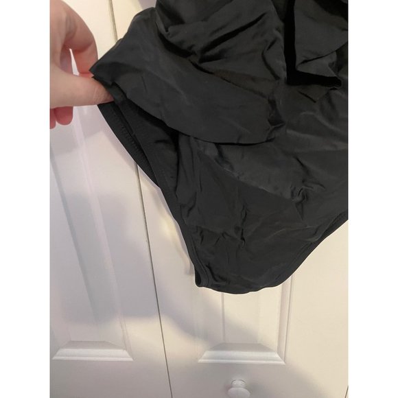 Kona Sol Women's ruffle front maillot black swimsuit NEW M - Picture 5 of 8